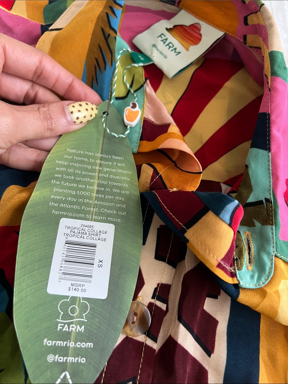 Farm Rio Tropical Patchwork Button-Up Shirt - Picture 6 of 10